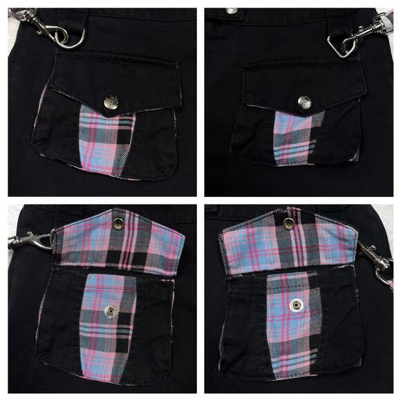 Y2K Lip Service 2003 Punk & Disorderly Plaid Mini Skirt Mall Goth Vtg Hot Topic - Picture 10 of 16
